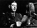 le général de Gaulle au micro de la BBC en octobre 1941